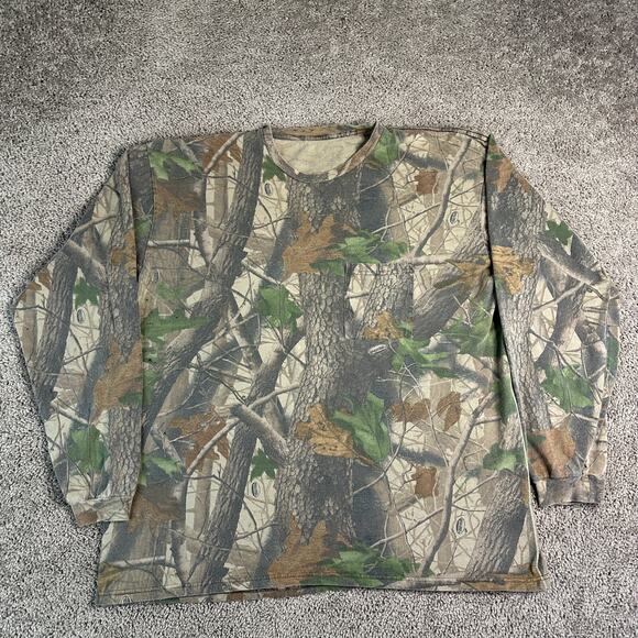 VINTAGE 90s Realtree Hardwood Camo Shirt Mens XXL 2XL Brown Camouflage Hunting - Picture 2 of 14